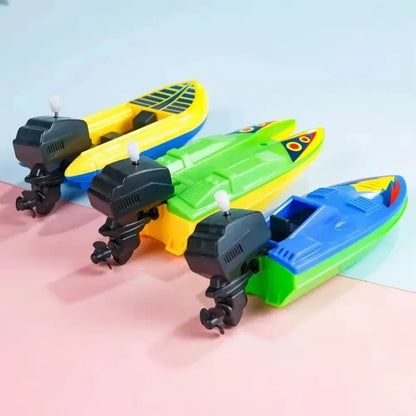 1PC Wind Up Speed Boat Toy Clockwork Floating Bathtub Shower Bath Toys for Kids Childrens Gift Boys Girls Water Play