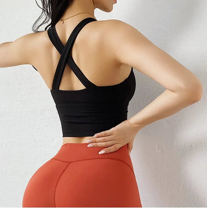 Front Zipper Sports Bra - Women's Athletic Crop Top, Push Up Wireless Fitness Tank