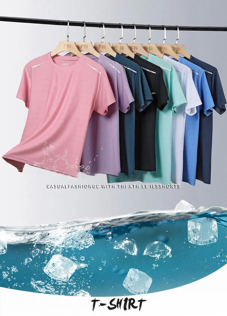 Women's Running T-Shirt – Reflective Quick-Dry Ice-Silk Sports Tee