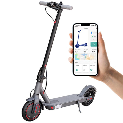 LADPED Electric Scooter 350W 19mph Max Speed Smart APP Control Scooter Shock-absorbing Anti-skid ‎8.5 inches Folding Waterproof E-Scooter