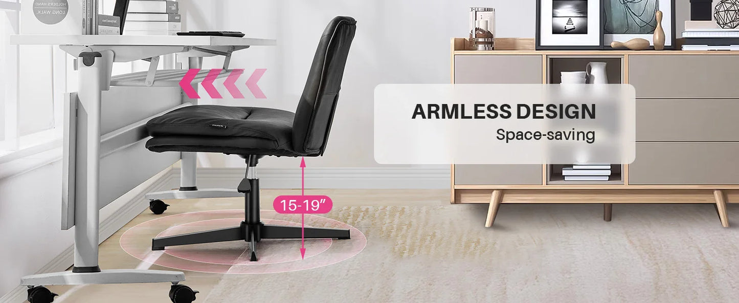 Adjustable Office Chair - Swivel Desk Chair with Double Cushion & Lumbar Support