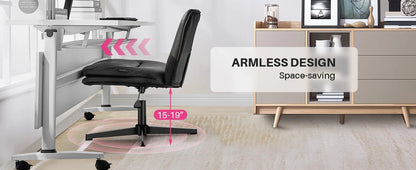 Adjustable Office Chair - Swivel Desk Chair with Double Cushion & Lumbar Support