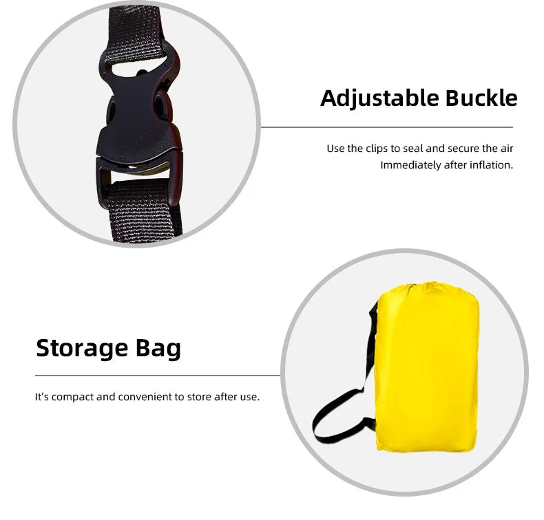 Portable Air Sofa Waterproof Fast Inflatable Lounger for Beach Camping Picnic Lightweight Durable Lazy Couch with Carry Bag