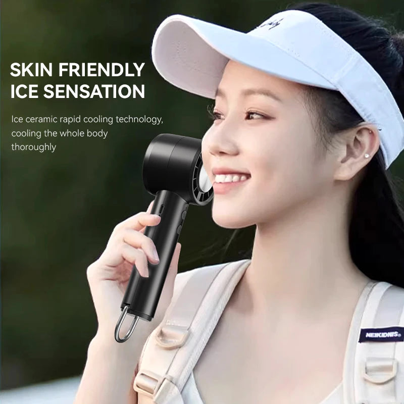 Small Fan Refrigeration Air Conditioner Portable Silent High-speed Led Display High Wind Power USB Charging Fan Handheld
