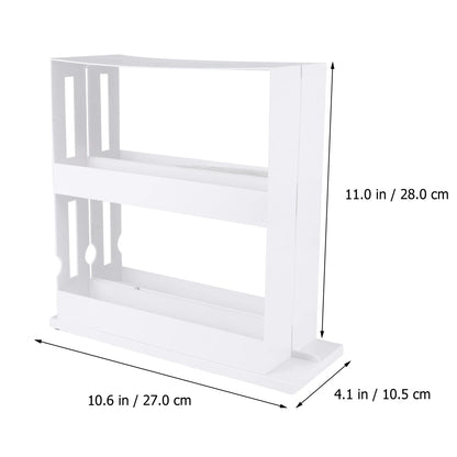 2-Layer Rotating Spice Rack - Kitchen Bottle Organizer and Storage Shelf