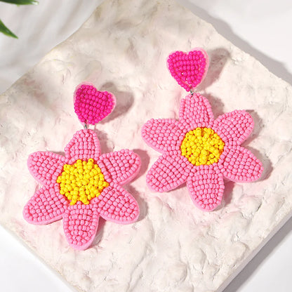Bohemian Ocean Animal Earrings - Starfish Lobster Conch Seed Bead Drop Earrings for Women