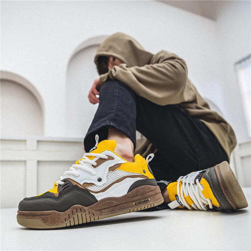 Men's shoes four seasons of the new style all kinds of students retro platform leisure sports shoes