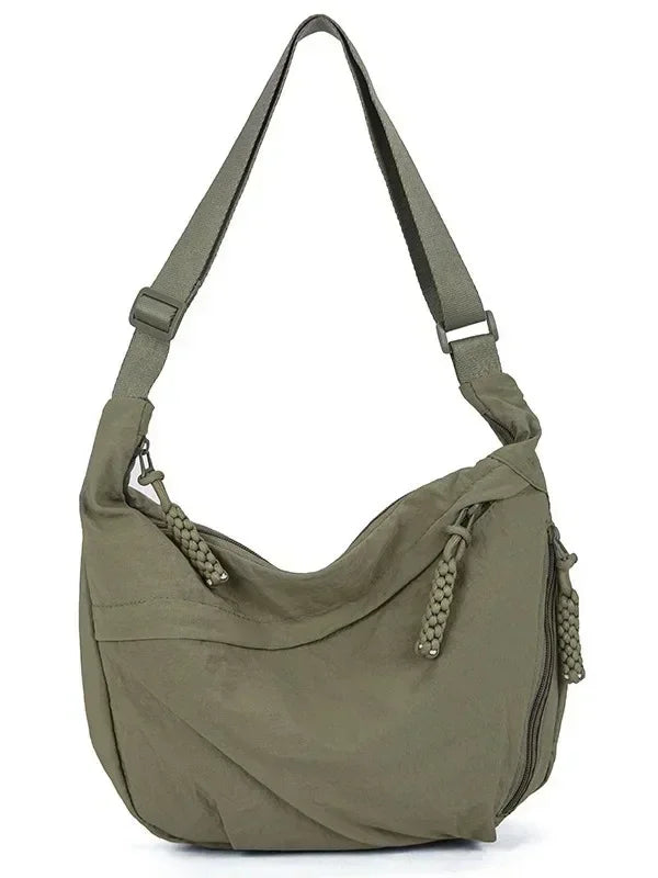 Women Shoulder Bag – Soft Cloth Crossbody Handbag With Zipper Closure, Versatile Everyday Use