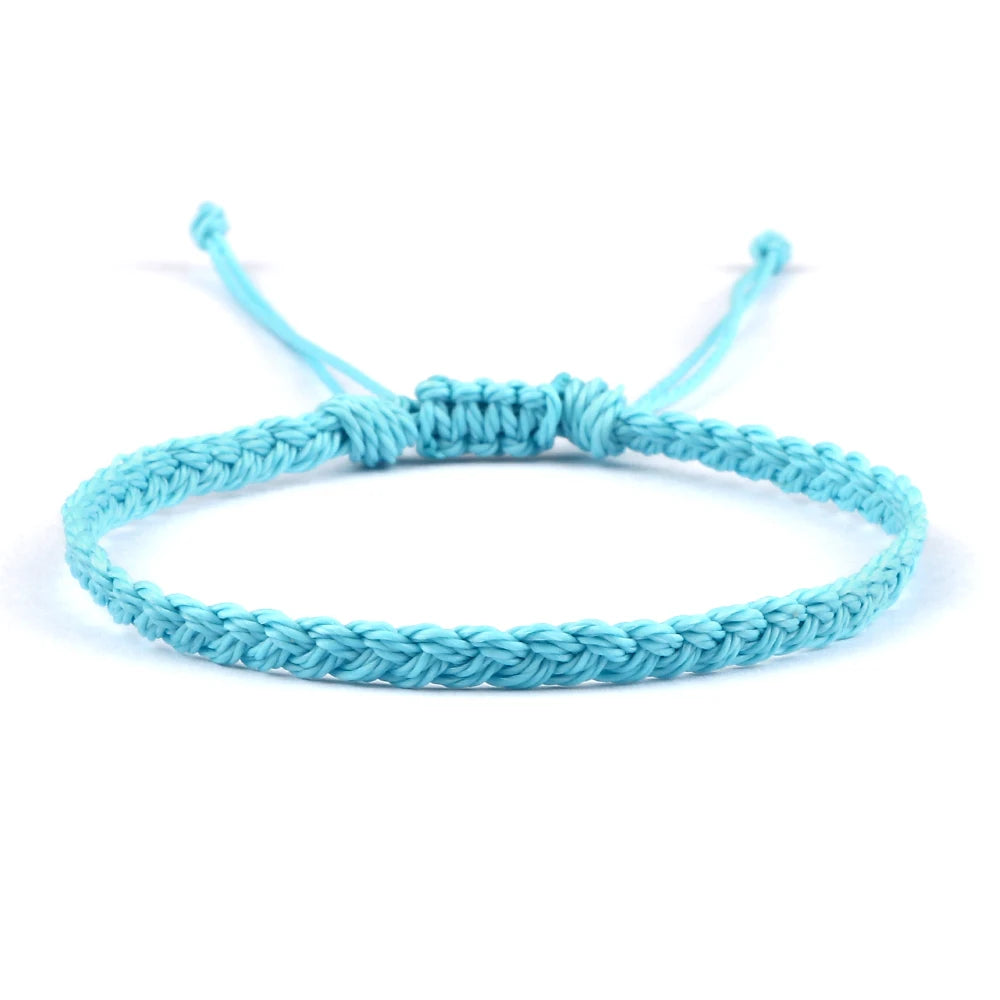 Handmade Braided Bracelets - Adjustable Waxed Thread Charm Jewelry for Men  Women