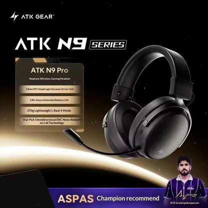 ATK M1 Game Headset Three Mode Wireless Headworn PS5  PC Gaming Headset Microphone Virtual 7.1 Surround Noise Reduction Headset