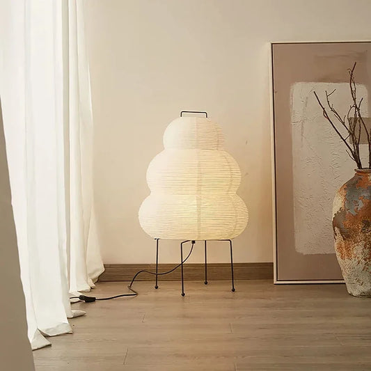 Akari Noguchi Yong Table Lamp - White Rice Paper Decorative Desk Light for Bedroom  Living Room - ZOOMNSTORE