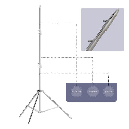 Stainless Steel Tripod 2.8m Heavy Duty Light Stand With 1/4, 3/8 Conversion Head for Studio Softbox Photographic Equipment