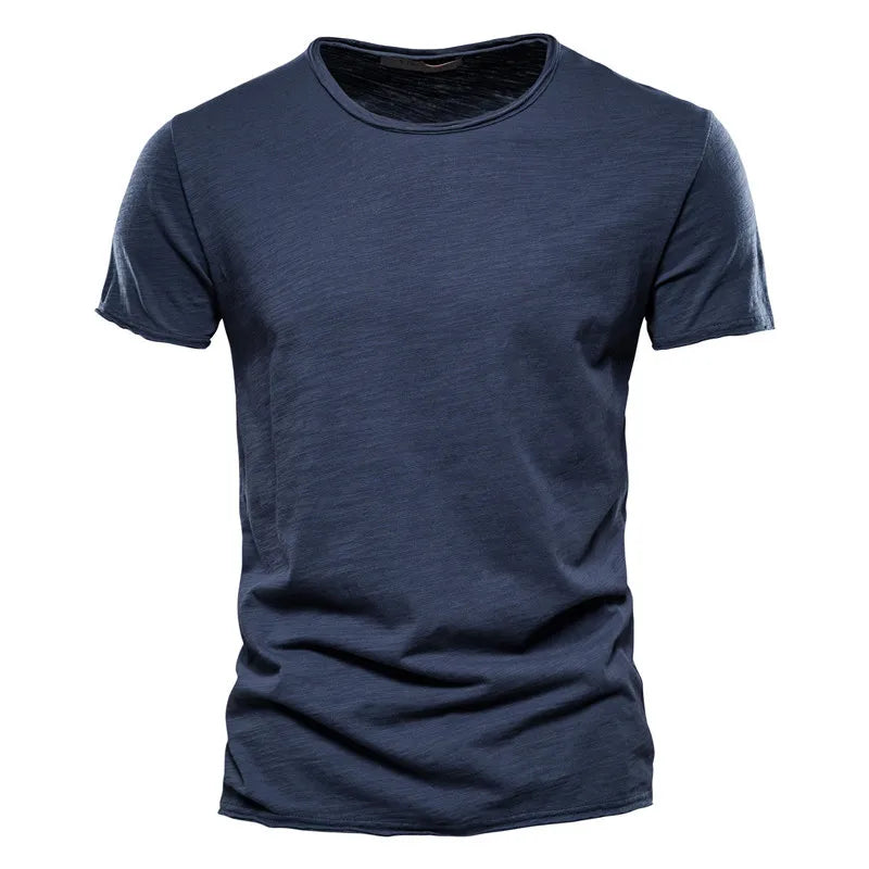 Cotton Men T-Shirt - V-Neck Slim Fit Tee | Breathable Lightweight Summer Top