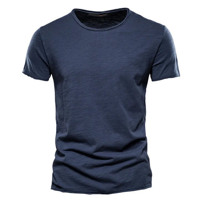 Cotton Men T-Shirt - V-Neck Slim Fit Tee | Breathable Lightweight Summer Top