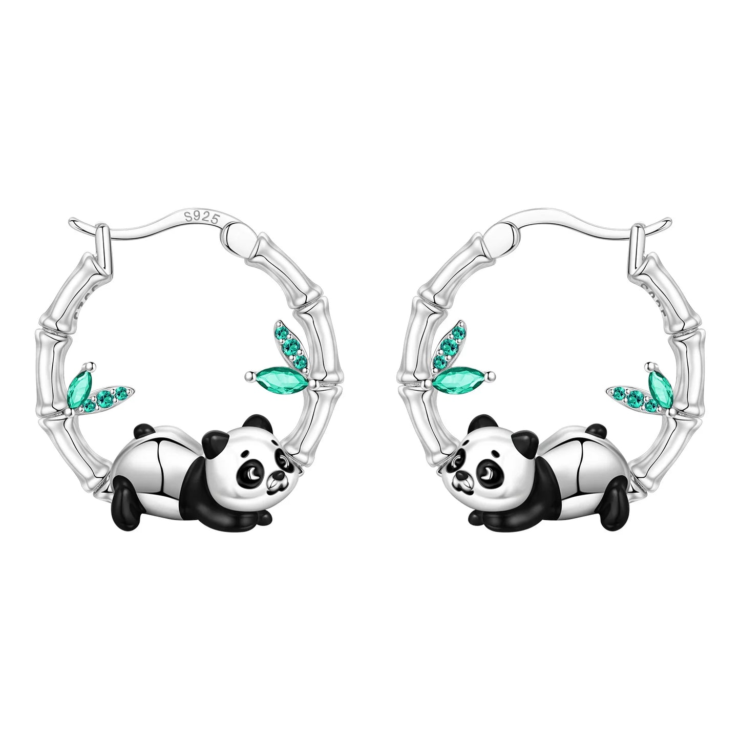 PANPOKI Original 925 Sterling Silver Blue Green Chameleon Earrings Women Hoop Earring Anniversary Jewelry Trendy Gifts