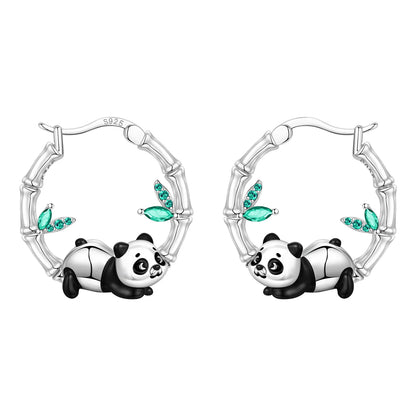 PANPOKI Original 925 Sterling Silver Blue Green Chameleon Earrings Women Hoop Earring Anniversary Jewelry Trendy Gifts