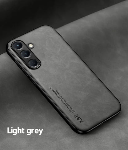 Luxury Leather Ultra Thin Phone Case For Samsung Galaxy S26 S25 S24 S23 S22 S21 Ultra Plus Silky Feel Soft Cover For Car Holder