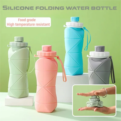 Outdoor Silicone Folding Water Bottle Portable Retractable Cup Travel Tools Collapsible Sport Bottles For Hiking Trekking Tours