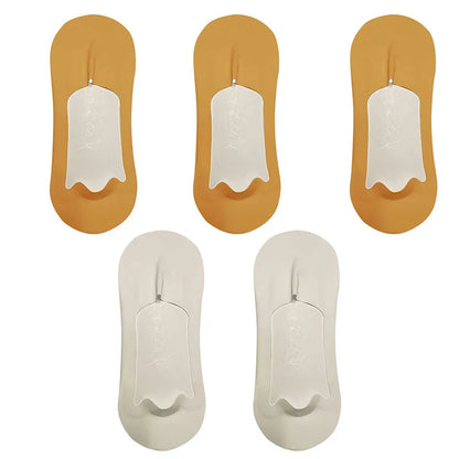 5pairs Men's Cotton Socks Summer Breathable Ultra-thin No Show Ice Silk Sock Silicone Non-slip Bottom Absorb Sweat Men Boat Sock