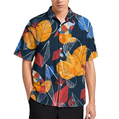 Birds Flamingo Parrot Hawaiian Shirts For Men 3D Printed Vacation Beach Shirt Trendy Short Sleeve Lapel Blouse Streetwear