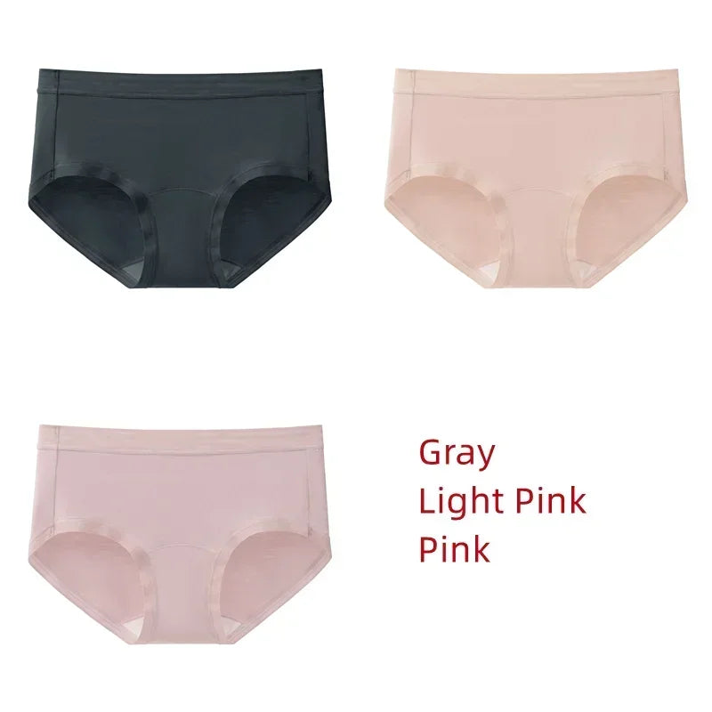 3Pcs Modal Women's Panties Lengthened Inner Crotch Female Briefs Underwear Underpants M-XXL 7A Level Antibacterial Sexy Soft Fit