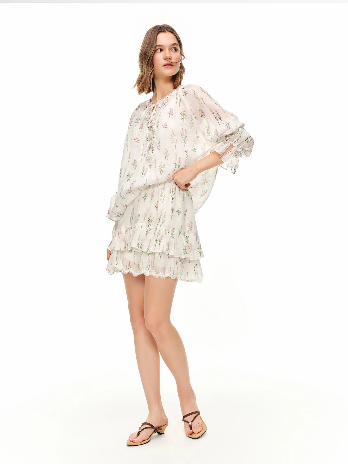 DUSHU 【Breathable Series】Summer Women's Linen Shirt Skirt Set Relaxed Fit Effortless Style Vacation Summer Getaways