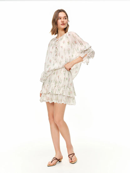 DUSHU 【Breathable Series】Summer Women's Linen Shirt Skirt Set Relaxed Fit Effortless Style Vacation Summer Getaways