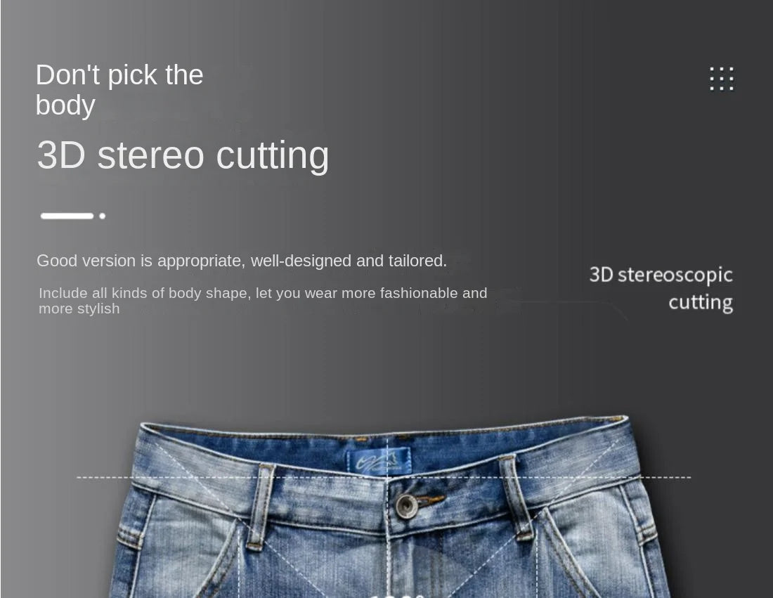 Denim Shorts Men – Casual Summer Knee Length Jean Shorts with Multiple Pockets