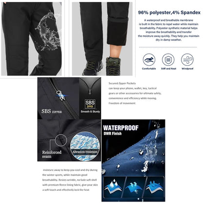 Windproof Thermal Pants for Women, Soft Trousers for Hiking, Camping, Outdoor Sports, Mountain Climbing, Travel, Winter