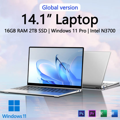 New Ultra Slim Laptop 14.1" 16GB RAM 2TB SSD Intel 4405U Gaming PC 1920*1080 Display Office Study Computer PC Windows 11 Pro
