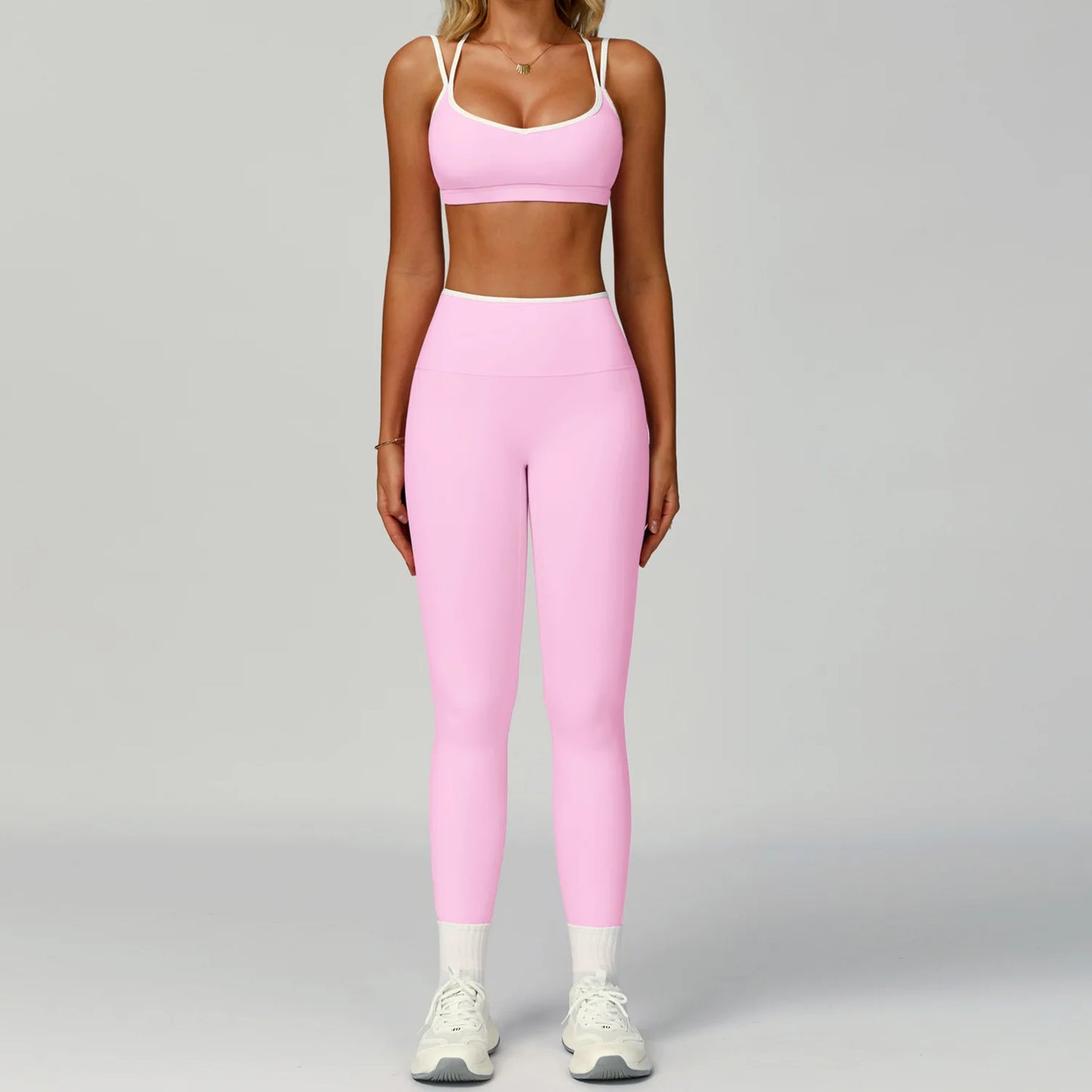 Gym Tracksuit Yoga Set 2 Pieces Workout Outfits Fitness Sportswear High Waist Leggings Sports Bra Athletic Wear Women Clothes