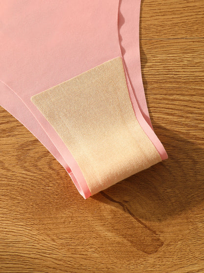 5pcs/Pack Women's Seamless Comfortable Solid Color Triangle Panties