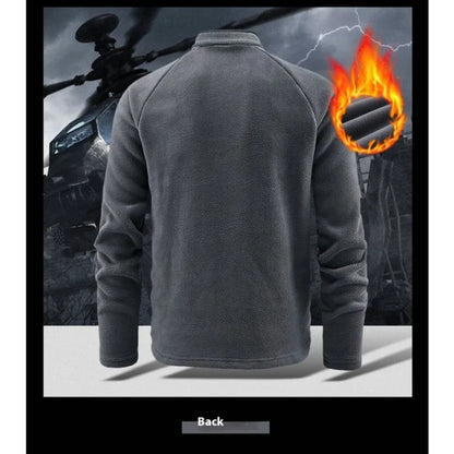 Autunm Winter Polar Fleece Sweatshirt for Men Thick Warm Stand Up Collar Half Zip Casual Base Layer Man Long Sleeve Sweater Man