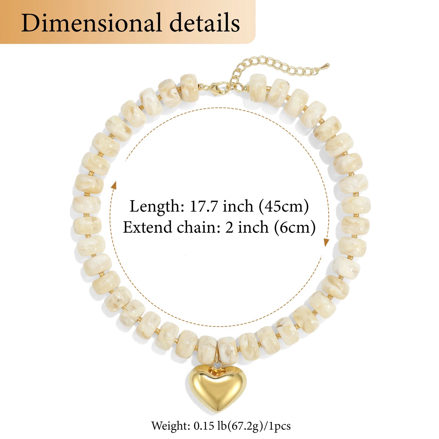 Badu Bohemia Colorful Acrylic Beaded Choker Necklace for  Women 14K Gold Plated Heart Pendant Summer Aesthetic Y2K Jewelry Gift