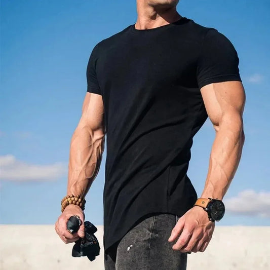 Men's Muscle Fitness T-shirt – Breathable Cotton Gym Tee | Short Sleeve Workout Shirt