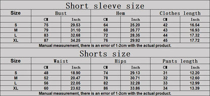 2 Pieces Workout Sports Sets Fitness Set Women Tracksuit Workout Outfits Running Sports Shorts Gym Suit Short Sleeve Yoga Top
