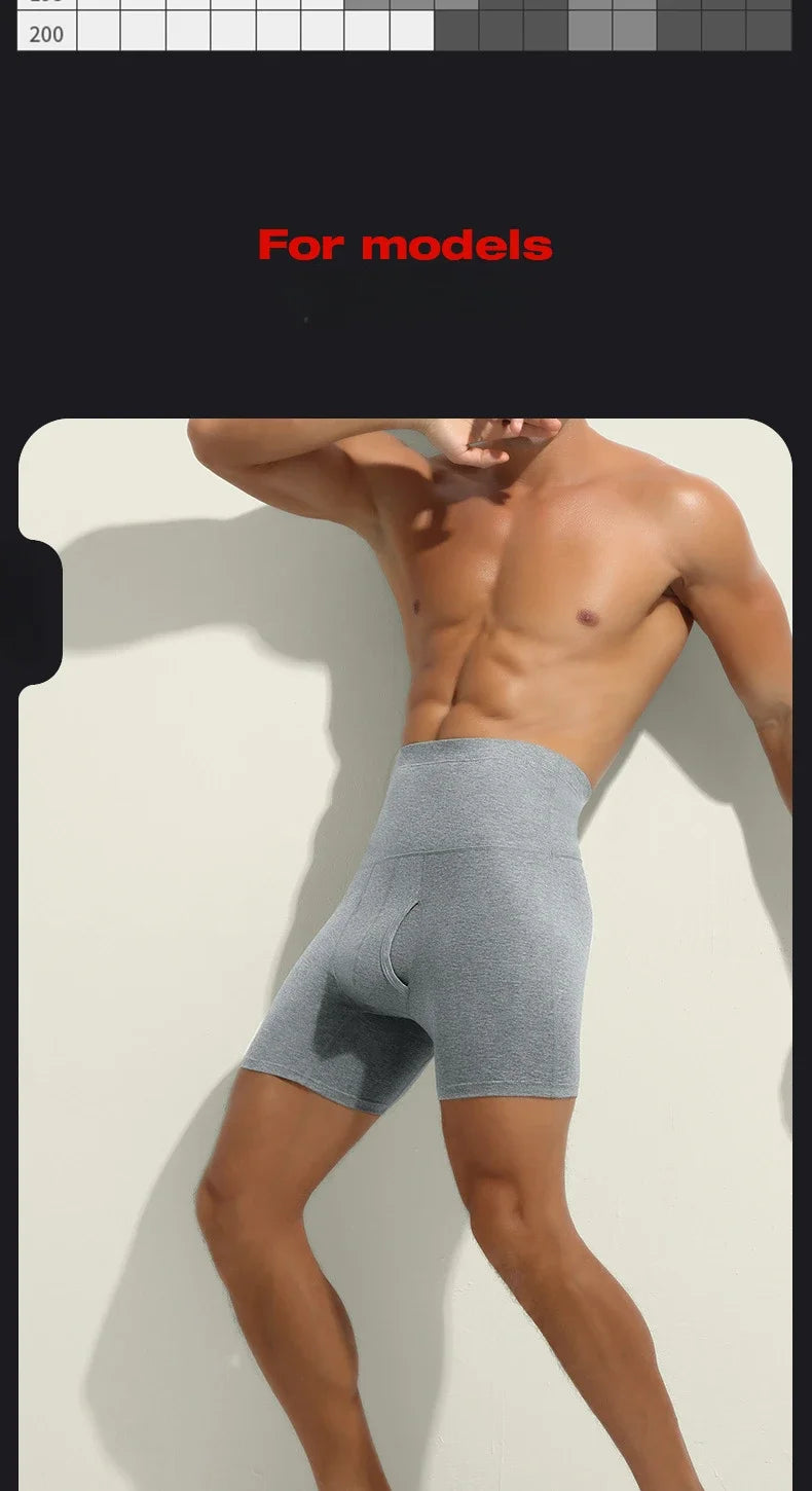 Underwear Mens Pure Cotton High Waist Trunks Plus Size Lengthened Anti-wear Warm Sports Boxers Pack Mentrual Panties
