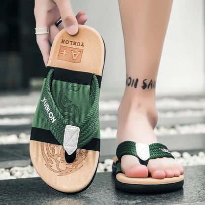 2025 Summer Flip Flops Men Beach Sandals Anti-slip Breathable Casual Men Beach Slippers Outdoor Big Size 45