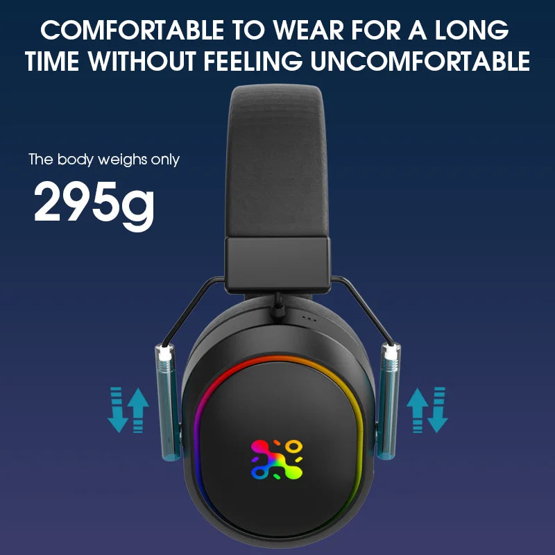LDON Wireless Gaming Headset for PS5 PS4 Bluetooth 2.4GHz Headphone with Surround Sound Memory Foam for Switch Laptop Mobile Mac