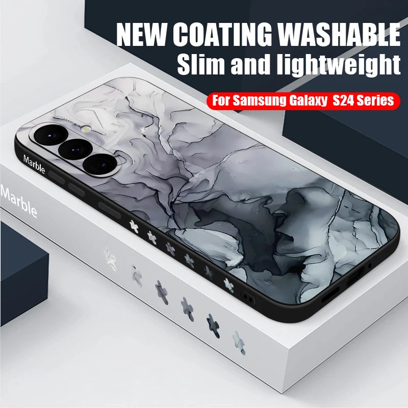 Colorful Marble Case for Samsung Galaxy S24 S23 S22 S21 S20 FE A Series - Lanyard Cover - ZOOMNSTORE