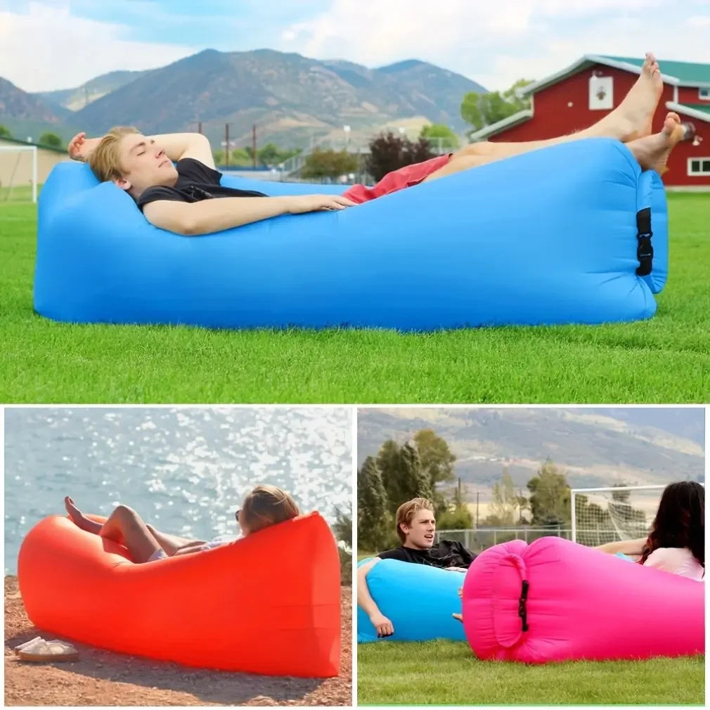 Portable Folding Inflatable Lazy Sofa Outdoor Camping Inflatable Lounger Sofa Furniture