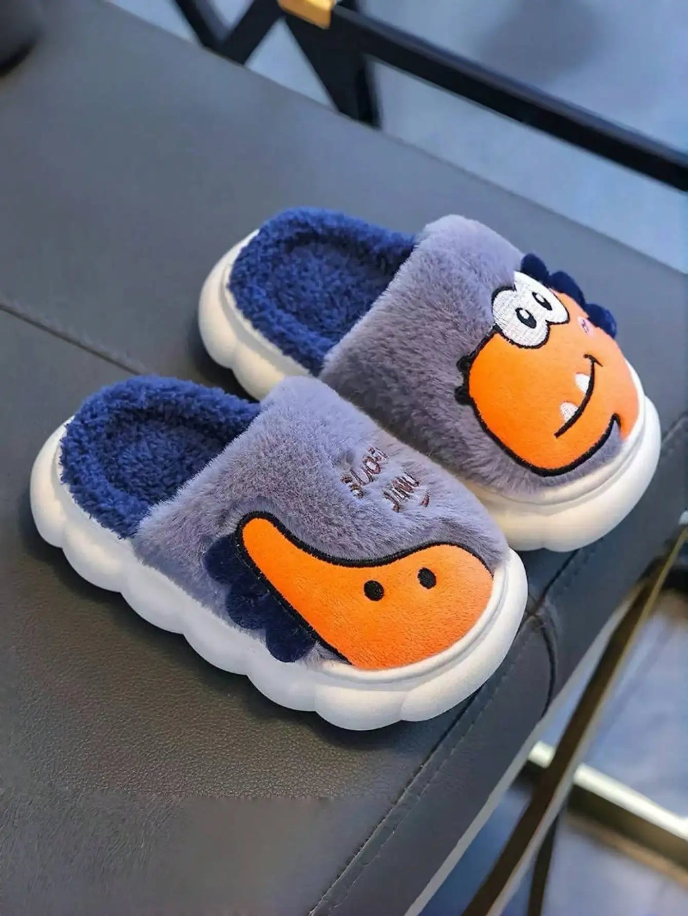 Children Dinosaur Slippers – Cozy Kids Winter Slippers with Thick Sole & Anti Slip