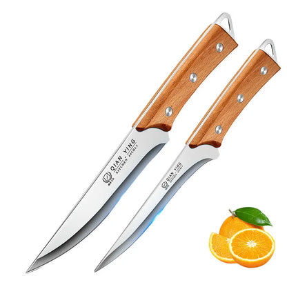 Professional Stainless Steel Fillet Knife - Forged Boning  Fish Slicing Knife with Wooden Handle