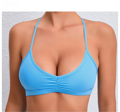 Yoga Sports Bra - Lightweight Nylon Spandex Multi Wear Crop Top with Removable Straps