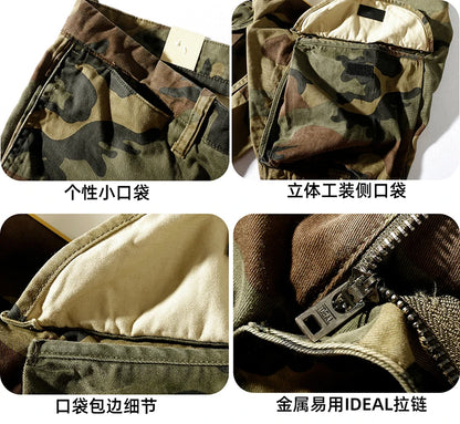 Sand Desert Jungle Camouflage Pattern Shorts for Men Summer Retro American Cotton Half Pants Youth Male Casual Straight Workwear