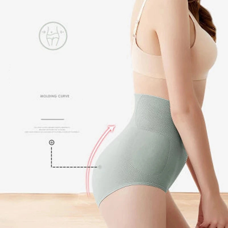High Waisted Compression Lady Panties for Women Strong Hip Lifting Underwear Graphene Antibacterial Cotton Crotch Female Briefs