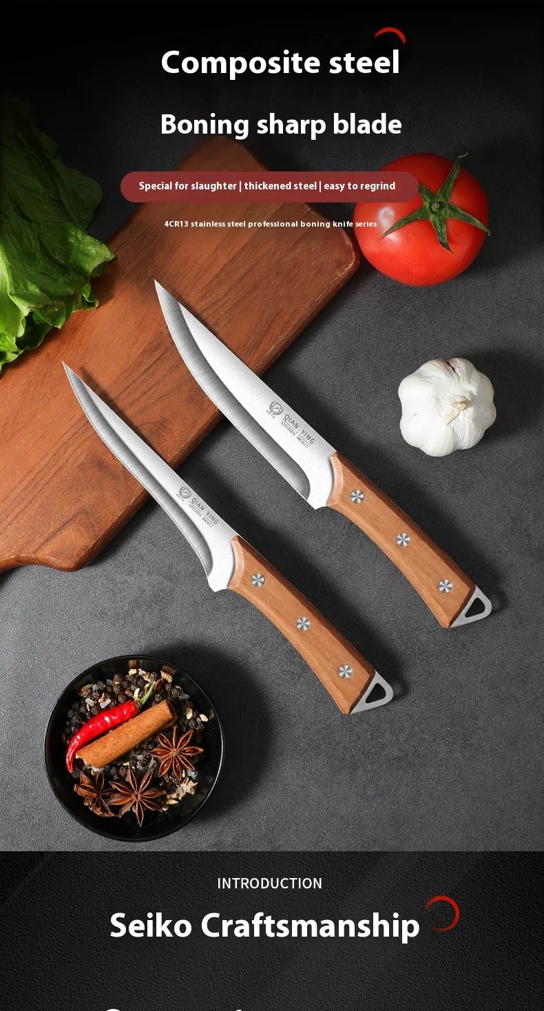 Professional Stainless Steel Fillet Knife - Forged Boning  Fish Slicing Knife with Wooden Handle