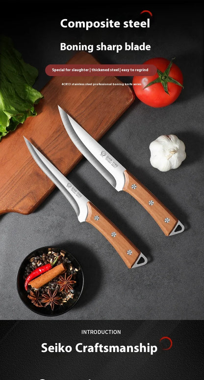 Professional Stainless Steel Fillet Knife - Forged Boning  Fish Slicing Knife with Wooden Handle