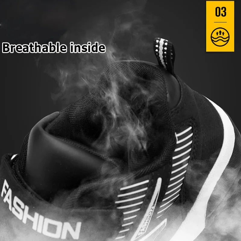 Boys Leather Sneakers - Kids Running Shoes With Rubber Outsole & Hook And Loop Closure
