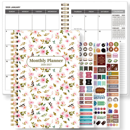 2026-2027 A5 Weekly & Monthly Planner – Jan 2026 to Dec 2027 Spiral Organizer with Calendar & Notes, School & Office Supplies